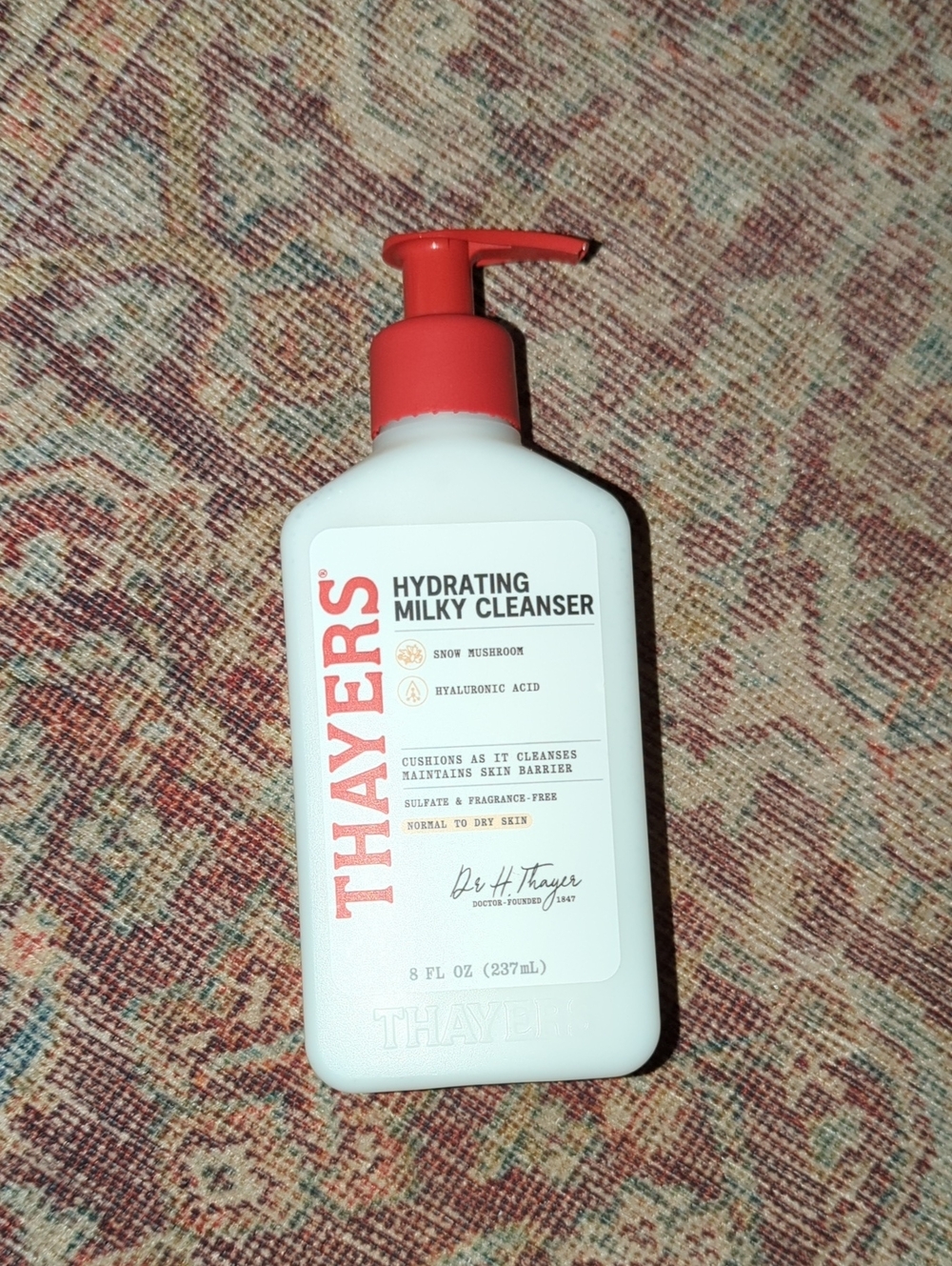 Hydrating Milky Cleanser — White Bottle with Red Pump